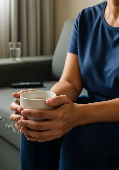 Mulher em reflexão silenciosa